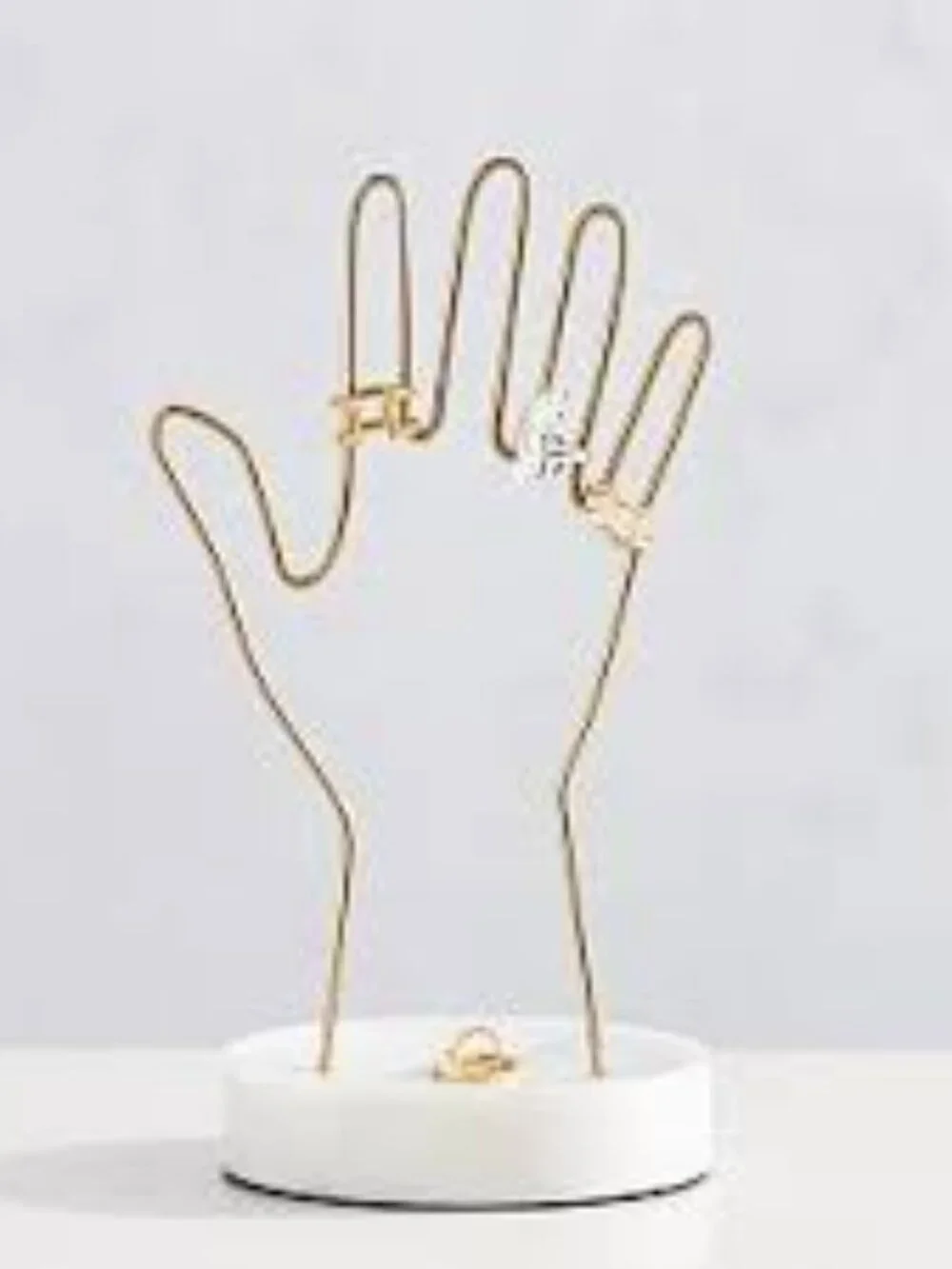 Pottery Barn Teen Marble Base Gold Hand Jewelry Holder